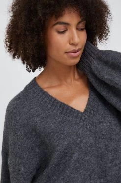 Γυναικεία Χωρίς φερμουάρ Πουλόβερ με προσθήκη μαλλιού Sisley χρώμα: γκρι,