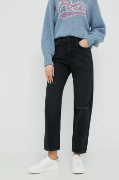 Γυναικεία Relaxed Τζιν παντελονι Sisley μαύρο