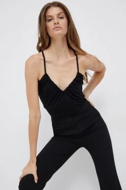 Γυναικεία Αμάνικος Top Sisley μαύρο