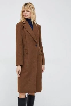 Γυναικεία Παλτά Παλτό από μείγμα μαλλιού Sisley καφέ