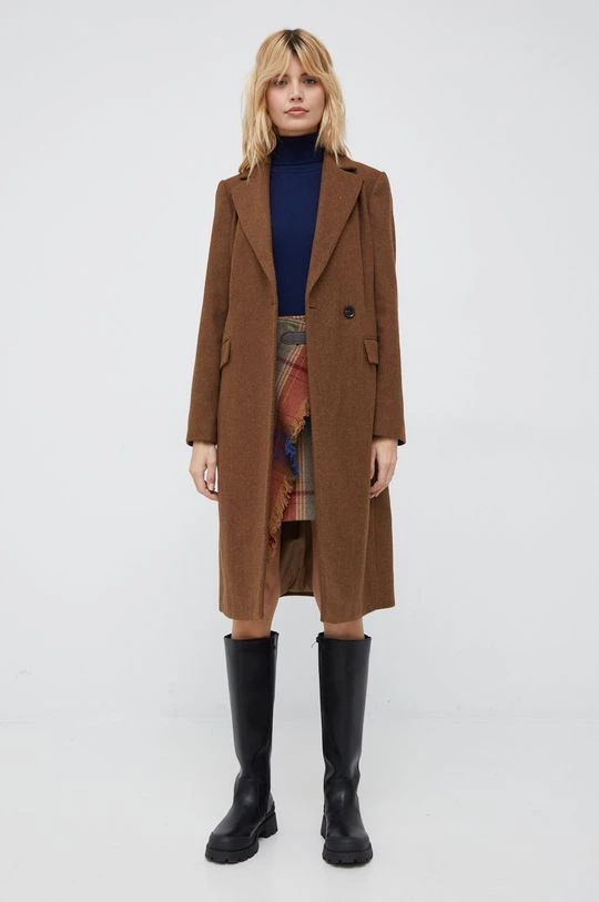 Γυναικεία Παλτά Παλτό από μείγμα μαλλιού Sisley καφέ 2 Γυναικεία Παλτά Παλτό από μείγμα μαλλιού Sisley καφέ - Image 2