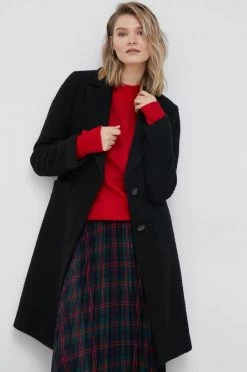 Γυναικεία Παλτά Παλτό από μείγμα μαλλιού Sisley μαύρο,