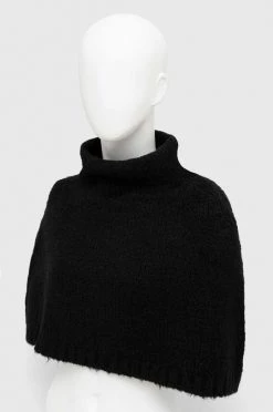 Γυναικεία Περιλαίμια Κασκόλ-λαιμός από μείγμα μαλλιού Sisley μαύρο